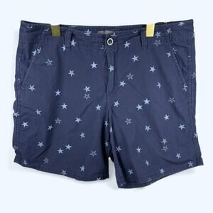 Eddie Bauer Shorts Women's 12 Navy Blue White Star Pattern Cotton